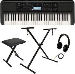 Yamaha Αρμόνιο PSR-E383 με 61 Πλήκτρα με Βάση, Ακουστικά και Σκαμπό Μαύρο Home Βundle I