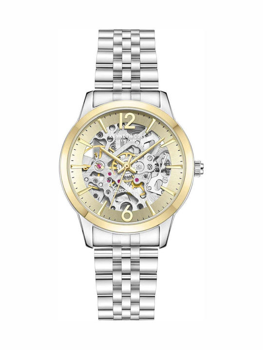 Kenneth Cole Γυναικείο Ρολόι Αυτόματο με Ασημί Μεταλλικό Μπρασελέ