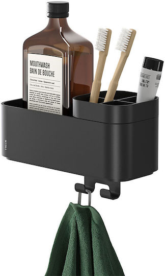 TIGER 2-store Επιτοίχια Ραφιέρα Μπάνιου Μεταλλική 24.9x15.7x10.8cm Μαύρη