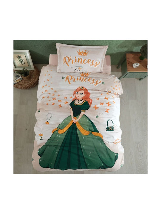 Pucioasa Conținut set Husă de pilotă pentru copii Single cu față de pernă Verde 160x220cm