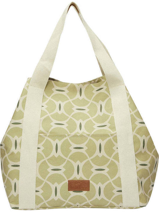 Achilleas Accessories Υφασμάτινη Τσάντα Θαλάσσης Πράσινη