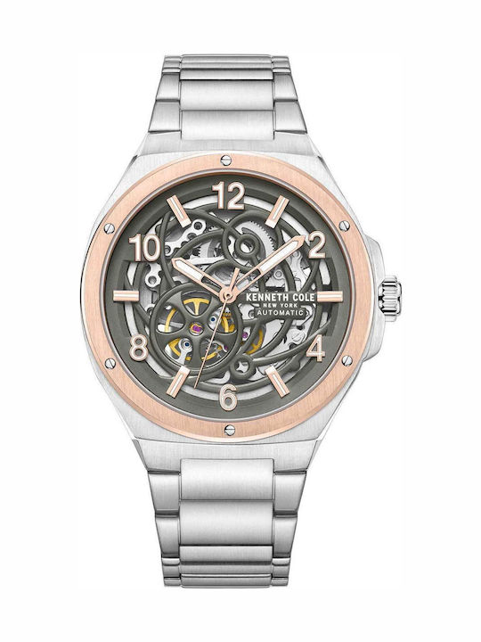 Kenneth Cole Men's Watch Automatic with Silver Metal Bracelet