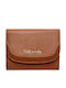 Small Leather Women's Wallet Classic with RFID Tabac Brown
