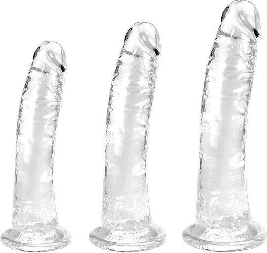 SMD Vanguard Set of 3 (18 / 21 / 23cm) Glass Dildo With Suction Cup Clear