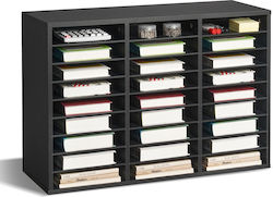Vevor Wooden Literature Organizer 27 Slots Removable Shelves Black