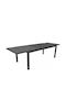Valetta-t Outdoor Dinner Extendable Aluminum Table Anthracite 200(+80)x95x74cm