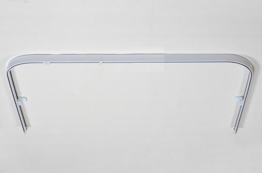 Duschvorhangstange Vorhangschiene Wandmontiert aus Aluminium Weiß 100x100εκ.