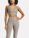 Reebok Women's Lux Strappy Sports Bra Gritty Grey