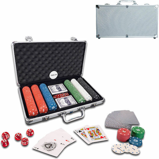 Set de Acțiune Unu 300 Fise de Poker Numerotate în Valiză 4 G