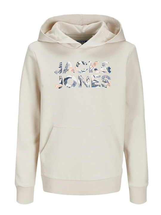 Kids Sweatshirt with Hood and Pockets Beige