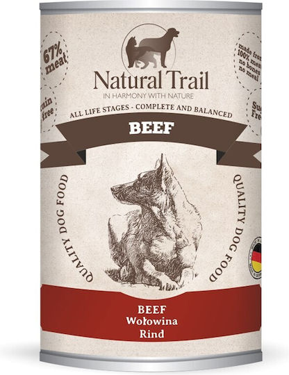 Natural Trail Wet Food Dogs Diet with Beef, Meat and Vegetables Grain-Free 400gr