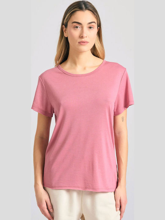 Funky Buddha Γυναικείο T-shirt Ροζ
