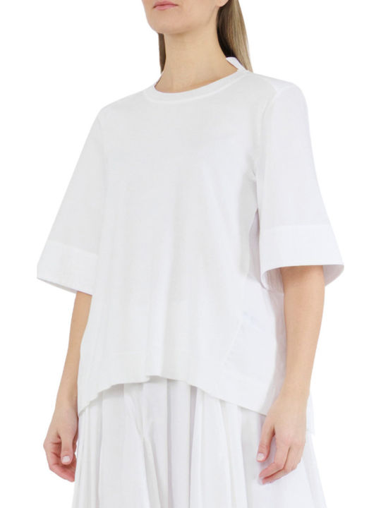 Γυναικείο Πουλόβερ Βαμβακερό White