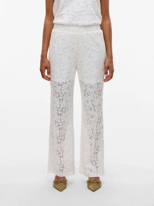 Vero Moda Damen Stoff Palazzohose White