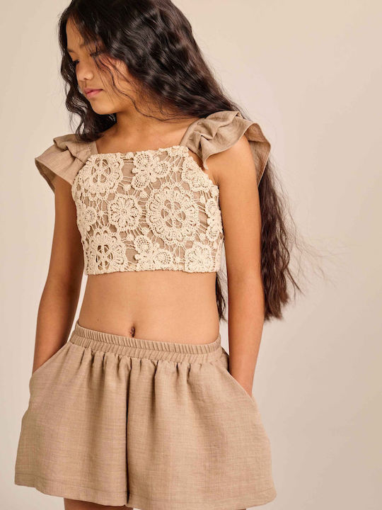 Kids' Set with Shorts Summer 2pcs Beige