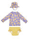 Zoocchini Kids Swimwear Swimwear Set with Hat Pineapple
