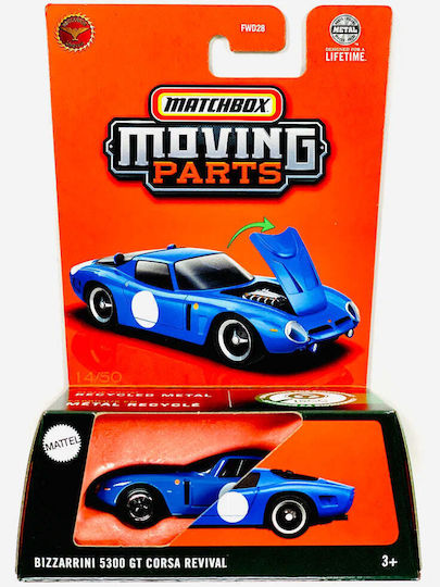 Mattel Matchbox Moving Parts Car Bizzarrini 5300 GT Corsa Revival for 3+ Years