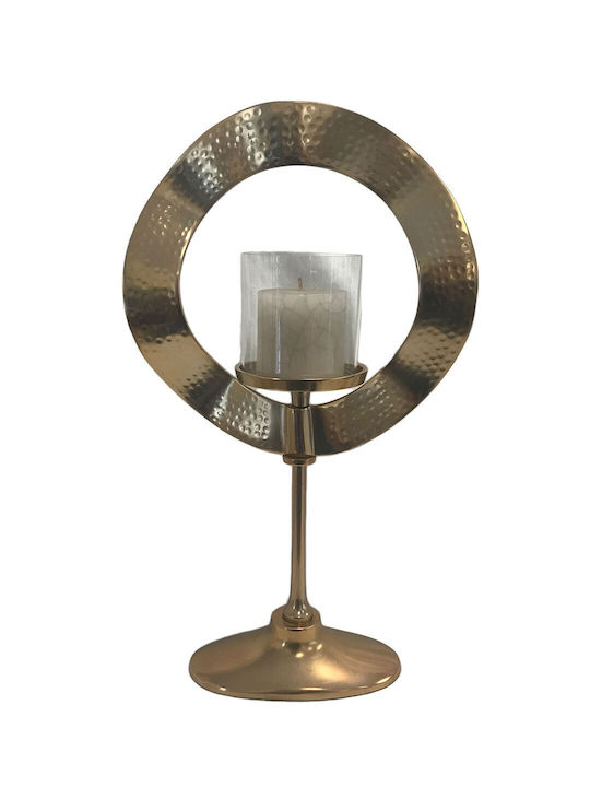 Inart Candle Holder Metal in Gold Color 29x12x50cm 1pcs