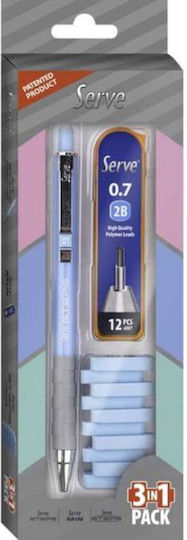 Mechanical Pencil Set – Eraser – Leads “steps Pastel” Light Blue 0.7mm Serve