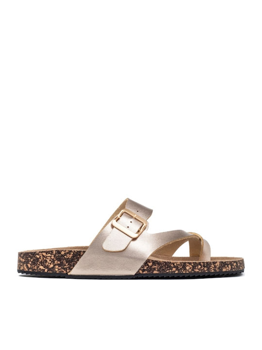 Women's Flat Sandals Flatforms in Gold Color