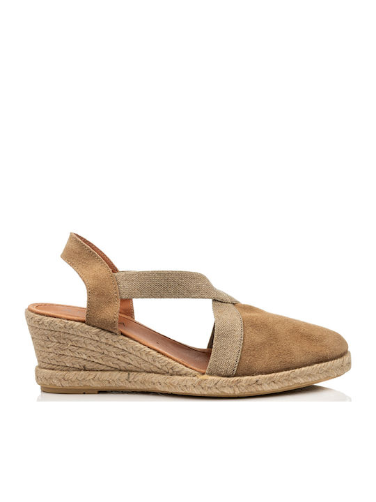 A.NI.MA Women's Leather Platform Espadrilles Beige