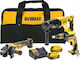 DEWALT Σετ Δράπανο, Κρουστικό Δραπανοκατσάβιδο & Πιστολέτο Brushless 18V με 2 Μπαταρίες 5Ah και Θήκη