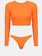 Set Bikini mit Abnehmbarer Verstärkung Orange