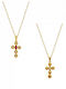 Art d or Women's White Gold Cross 14K Double Sided with Chain