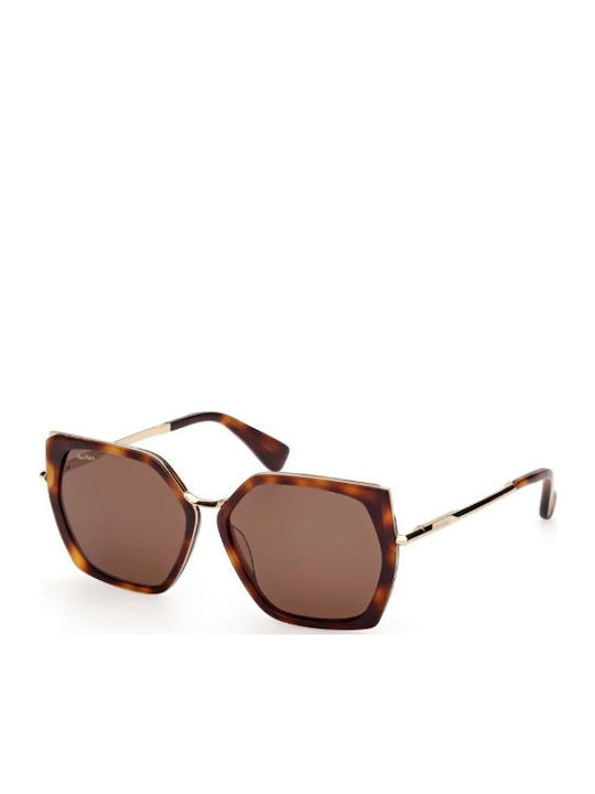 Max Mara Women's Sunglasses with Brown Tartaruga Frame and Brown Lens MM013652E