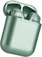 Earbud Bluetooth хендсфри Слушалки с Кутийка за Зареждане Зелен