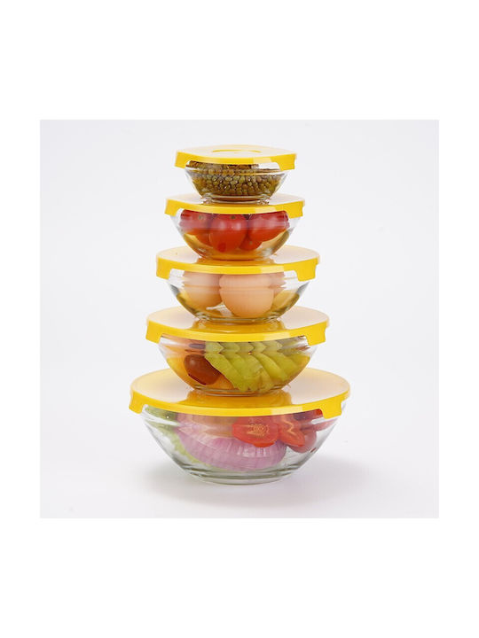 Diamandino Glass Lunch Box Yellow 5pcs