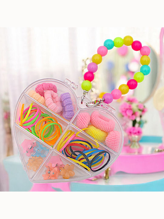 Set Kinderhaarklammern mit Gummiband / Haarspange Herz 10Stück
