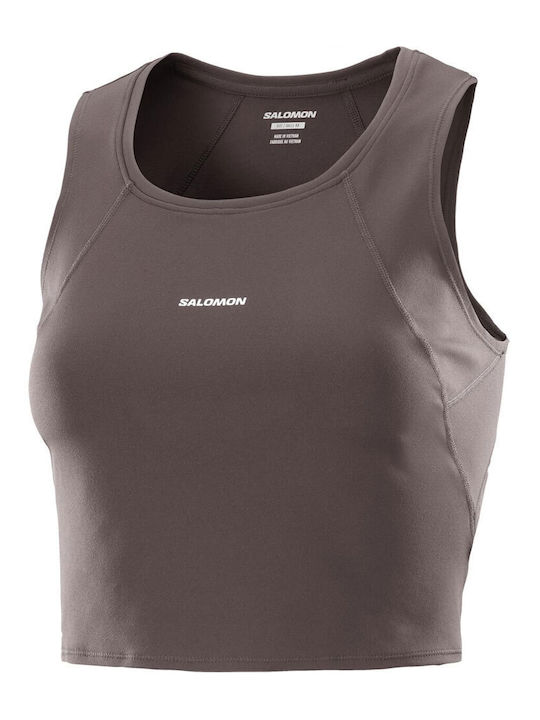 Shakeout BliSS Tanklette Women's Athletic Crop Top Sleeveless Brown