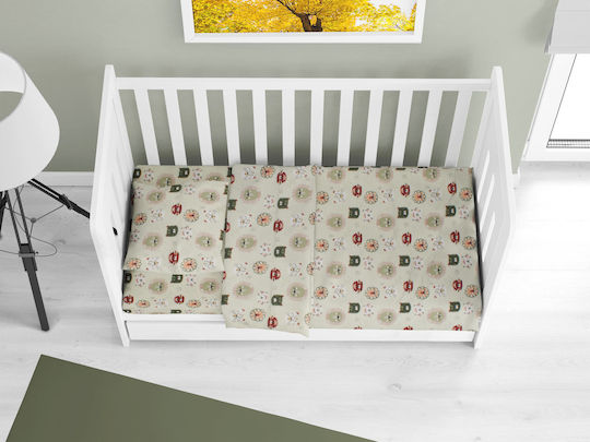 Dimcol Бебешки Чаршаф За Количка Памук с ластик Зелен 70x140бр