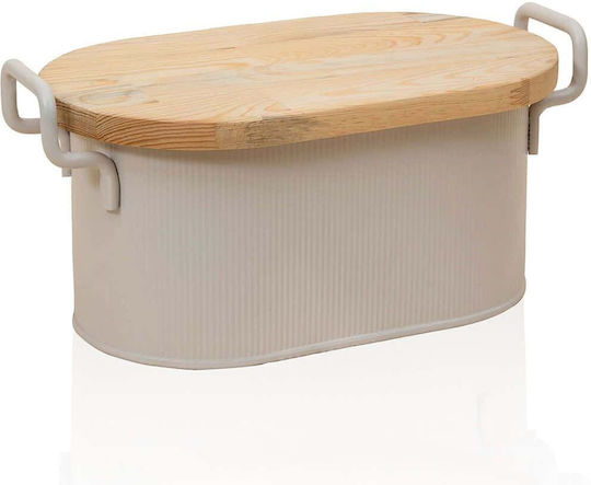 Hermia Brotkasten Metallisch Beige 39x22x16cm