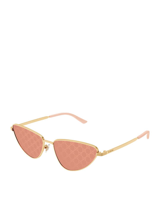 Gucci Unisex Ochelari de soare cu Auriu Cadru și Aur Lentilă GG1879S004