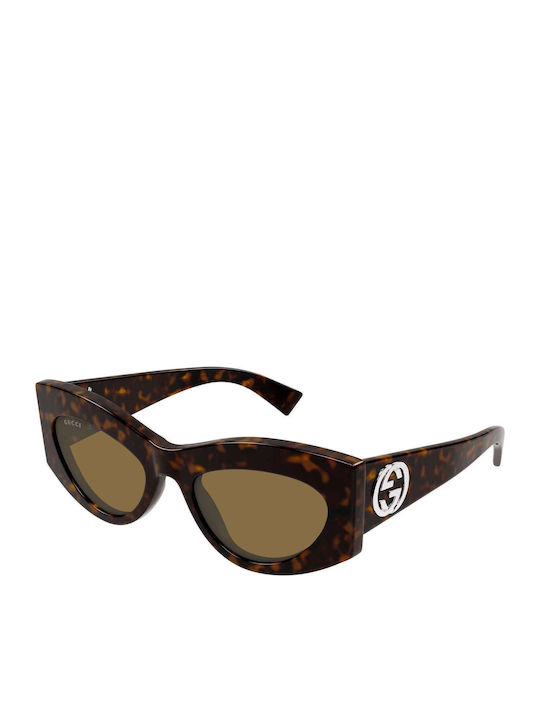 Gucci Unisex Sunglasses with Brown Tartaruga Fr...
