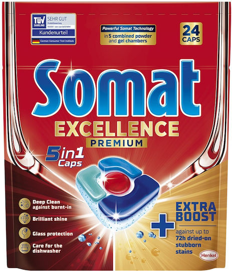 Somat Excellence Premium 1x24 Капсули за съдомиялна