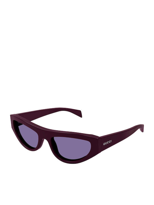 Gucci Women's Sunglasses with Burgundy Plastic Frame and Purple Lens GG1919S007