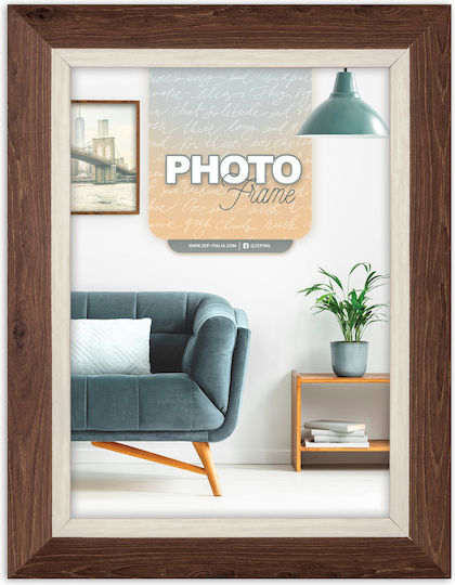 ZEP Plastic Photo Frame with Brown Frame