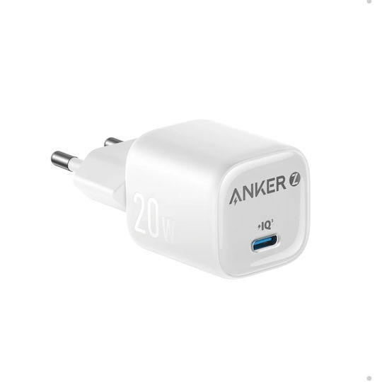 Anker Charger Without Cable with USB-C Port 20W Power Delivery Whites (Zolo)