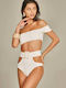 Set Bikini Brazil Ψηλόμεσο Εκρού