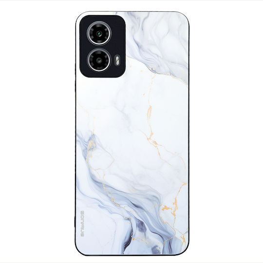 Sonique Marble Serie Hülle für Motorola Moto G34 5G Weiß 02