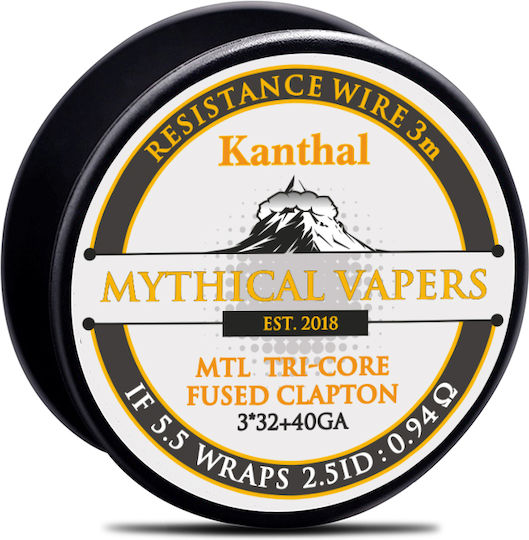 Mythical Vapers Wire Mtl Tri-core Fused Clapton Kanthal A1 3*32+40ga 3m
