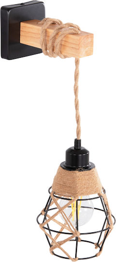 HomeMarkt Kinan Wall Lamp with E27 Lamp Bulb Base Beige 15x4cm