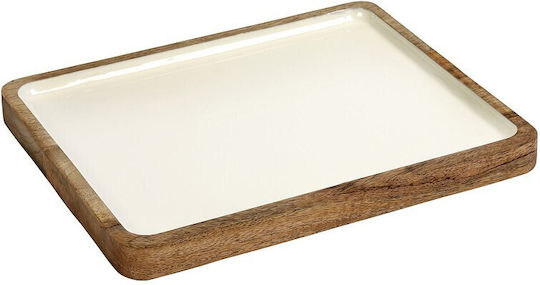 Espiel Holz Rechteckig Serviertablett in Weiß Farbe 32.5x26.5x3cm AKB104 1Stück