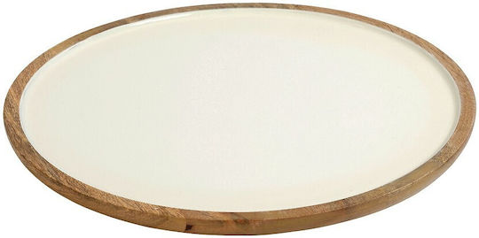 Espiel Holz Rund Serviertablett in Weiß Farbe 45x45x2cm AKB107 1Stück