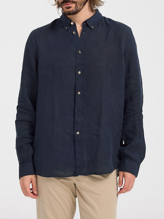 Paul Smith Langärmlig Leinen Hemd Blue