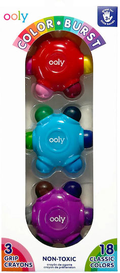 Multicolor Crayon Set 3-pack 18 Grip Crayons