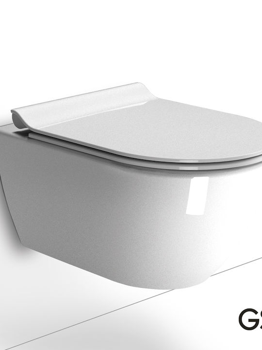 GSI Swirlflush Wandhängende Toilette mit Schlank Deckel Sanftes Schließen Weiße